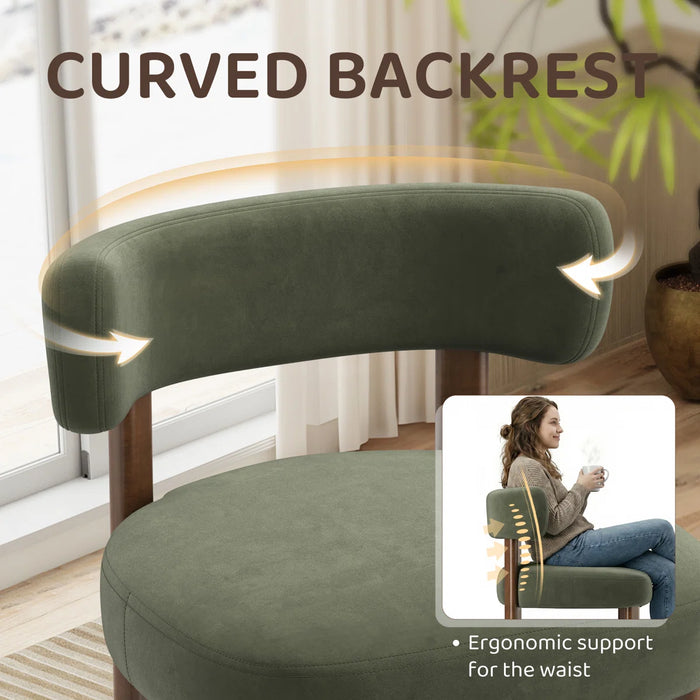 Upholstered Solid Wood Dining Chair Side Chair - Upholstery Colour Green - WF-DCW19-GN-FB
