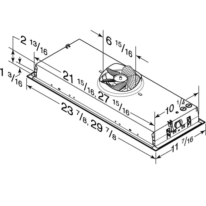Broan® 30-Inch Built-In Power Pack Insert w/ Easy Install System, 300 Max Blower CFM, Stainless Steel (Used)