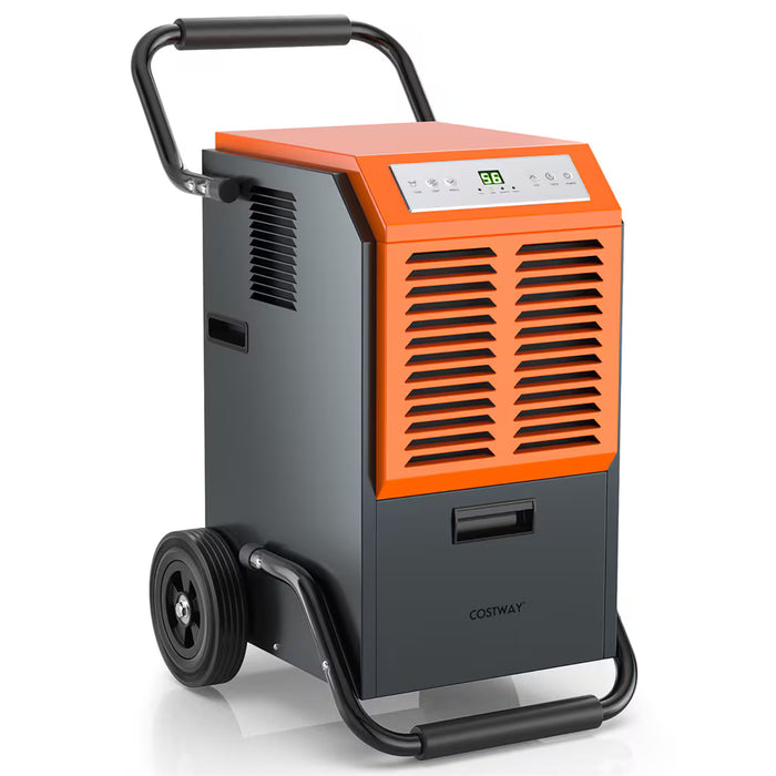 Costway 40 PPD Portable Commercial Dehumidifier w/Water Tank&Drainage Pipe for Basement Grey