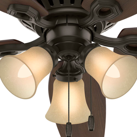 Hunter Builder 52 inch Low Profile Ceiling Fan in New Bronze with 3 Lights (New)