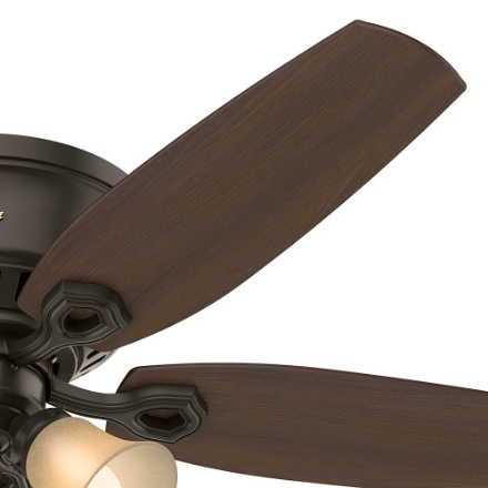 Hunter Builder 52 inch Low Profile Ceiling Fan in New Bronze with 3 Lights (New)