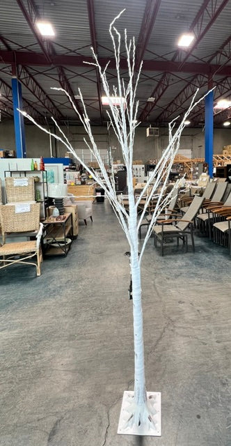 Nearly Natural 8-ft Pre-Lit Artificial White Birch Tree (new)