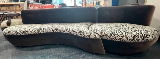 Brown Patterned 2 Piece Couch (used)