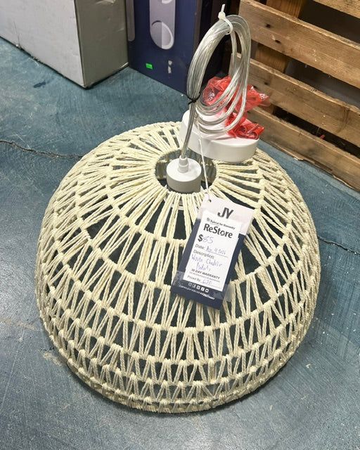 Jonathan Y Campana 20" 1-Light Bohemian Modern Woven Rattan/Iron LED Pendant (new)