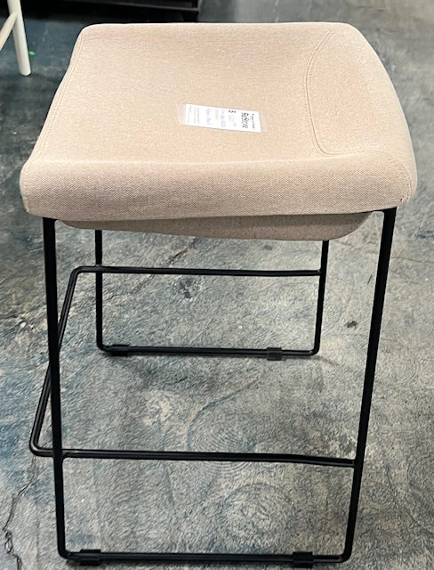 Beige Fabric Stool
