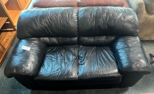 Black Leather Loveseat (used)