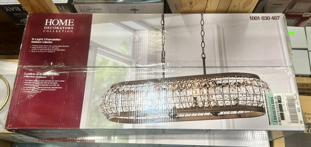 Goldbach 6-Light Brass Island Pendant with Crystal Accented Shade (new)