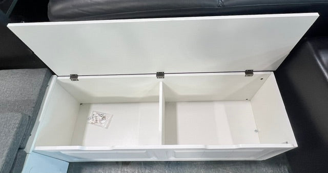 White Corner Storage Bench with Cushions (used)