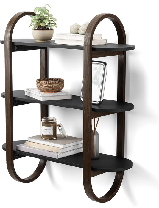 Umbra Bellwood Wall Shelf, Black/Walnut (new)