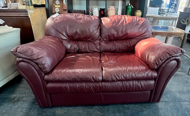 Maroon Leather Couch (used)