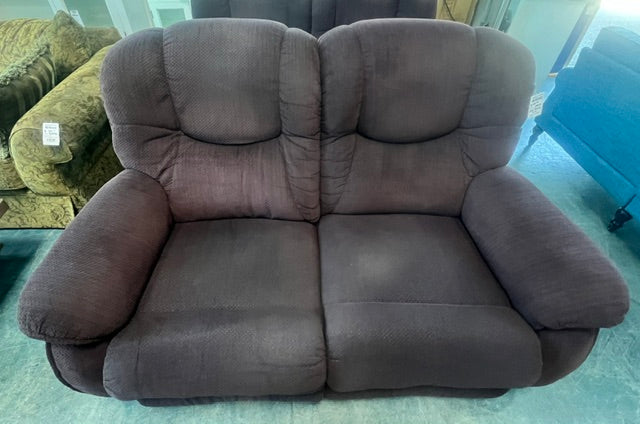 Dark Purple Fabric Reclining Loveseat (used)