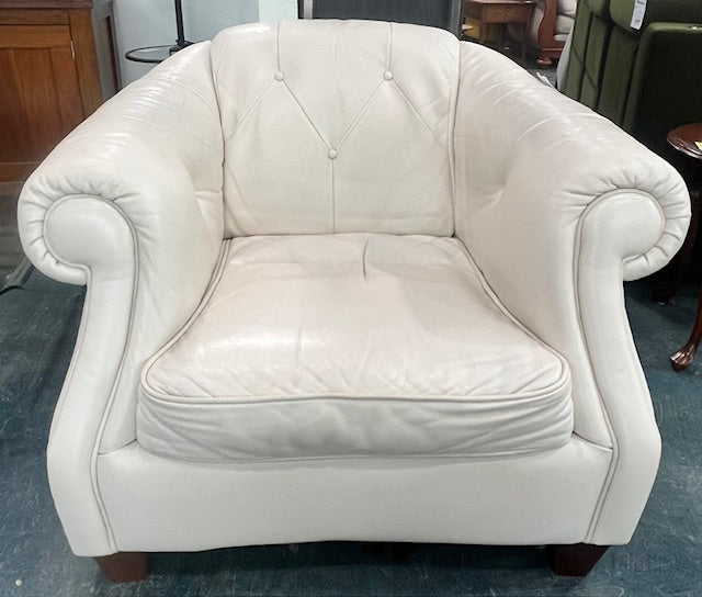 White Armchair and Ottoman