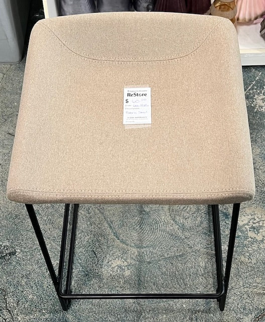Beige Fabric Stool
