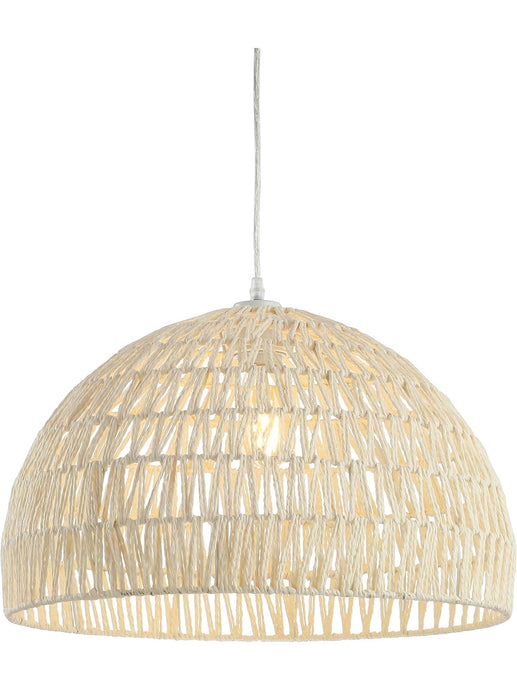 Jonathan Y Campana 20" 1-Light Bohemian Modern Woven Rattan/Iron LED Pendant (new)