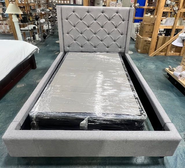 Queen Size Grey Bed Frame