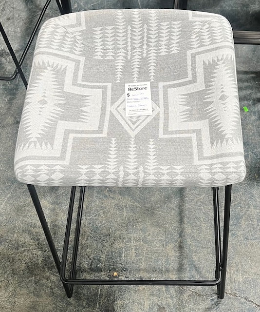 Patterned Fabric Stool