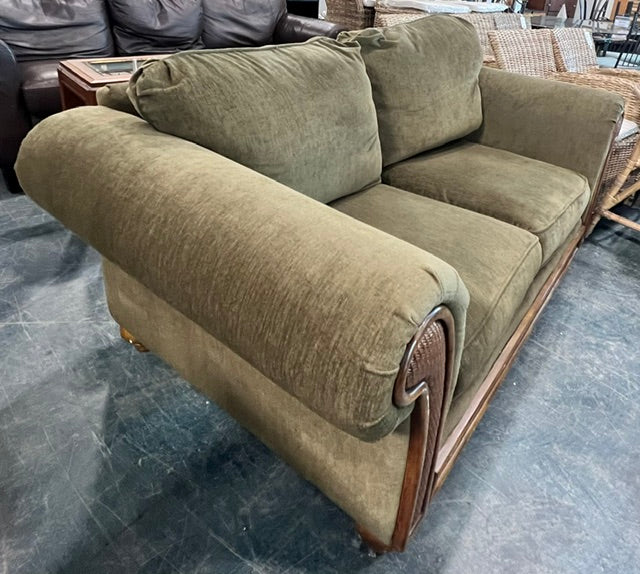 Olive Green Fabric Couch (used)