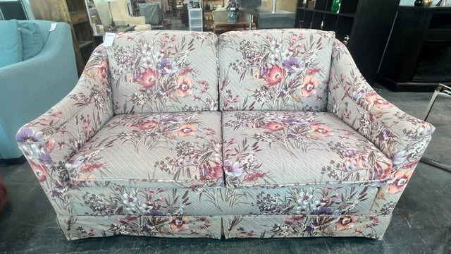 Grey Floral Two Seater Couch (used)
