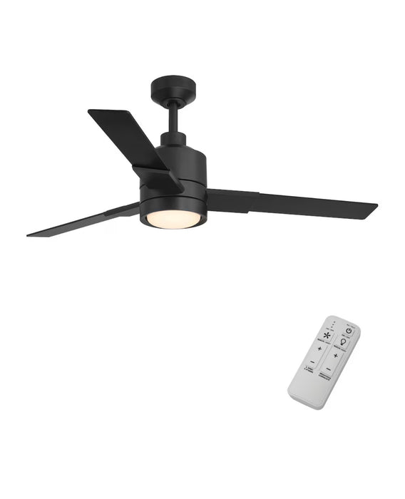 Home Decorators Collection Sulawesi Adjustable Size Indoor/Covered Outdoor Matte Black LED Ceiling Fan (new)