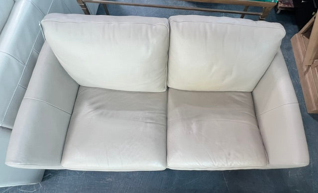 Beige Leather Loveseat (used)