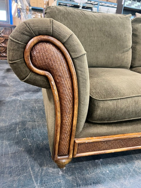 Olive Green Fabric Couch (used)