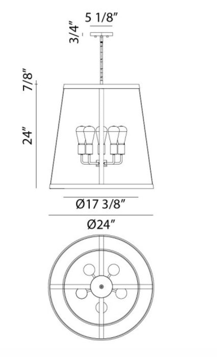 Matteo Lighting Matte Black 5-Light Pendant (new)