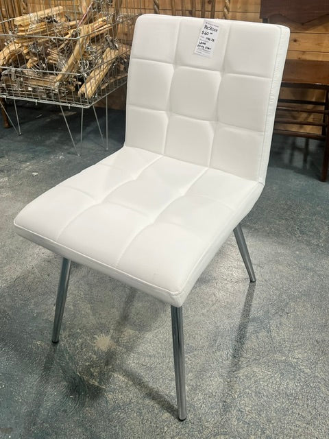 Monarch White Faux Leather Dining Chair (new)