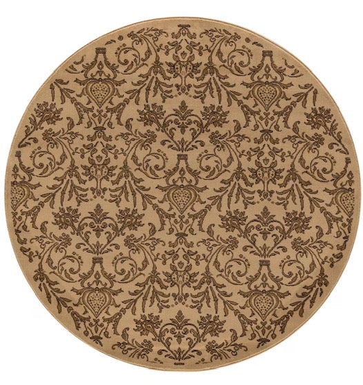 Concord Global Trading Jewel Damask Ivory Indoor Round Area Rug (new)