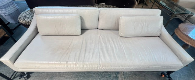 Cream Leather Sofa (used)