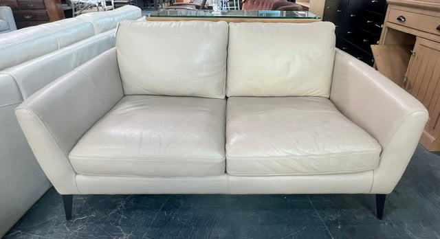 Beige Leather Loveseat (used)
