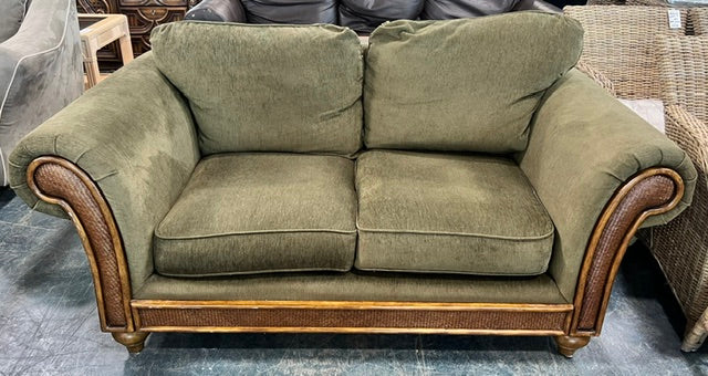 Olive Green Fabric Couch (used)