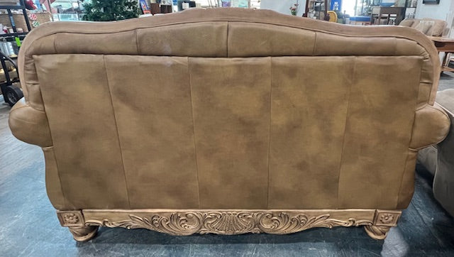 Brown Leather Loveseat