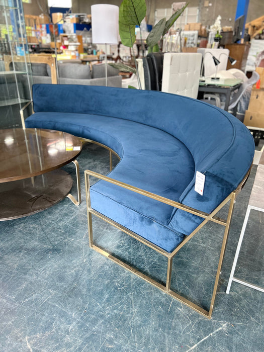 Large Blue Semi-Circle Sofa