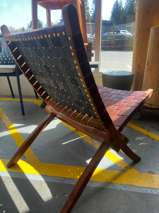 Leather Woven Lounge Chair