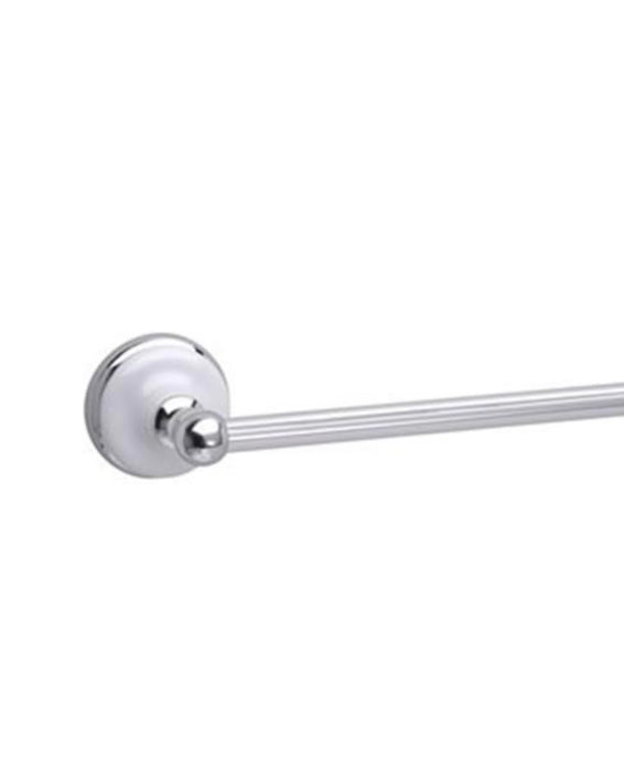 Chrome and White Towel Bar 24”