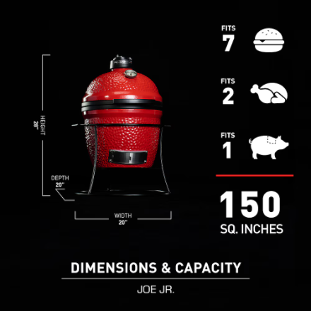 Kamado Joe Joe Jr. 13.5" Portable Charcoal Grill with Cast Iron Stand (New)