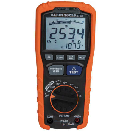 Klein Tools Digital Insulation Resistance Tester Multimeter (New)