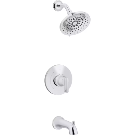 Kohler Setra Lever Handle Rite Temp Pressure Balancing Bath and Shower Faucet Set in Chrome