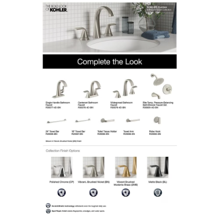 Kohler Cursiva Single-Handle 3-Spray Tub and Shower Faucet 1.75 GPM in Matte Black (Valve Included)