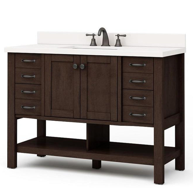 Landon & Co. Kingscote 48" Espresso Vanity With White Ceramic Sink (New)