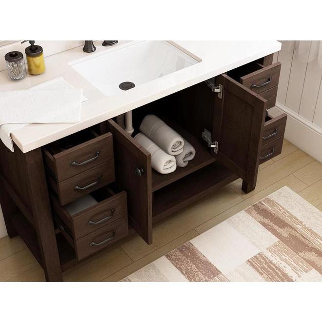 Landon & Co. Kingscote 48" Espresso Vanity With White Ceramic Sink (New)