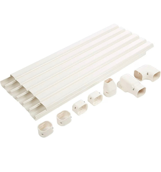 Senville 20 Ft. Line Set Cover Kit for Mini Split AC, UV-Resistant PVC, Decorative Cable & Line Cover, White