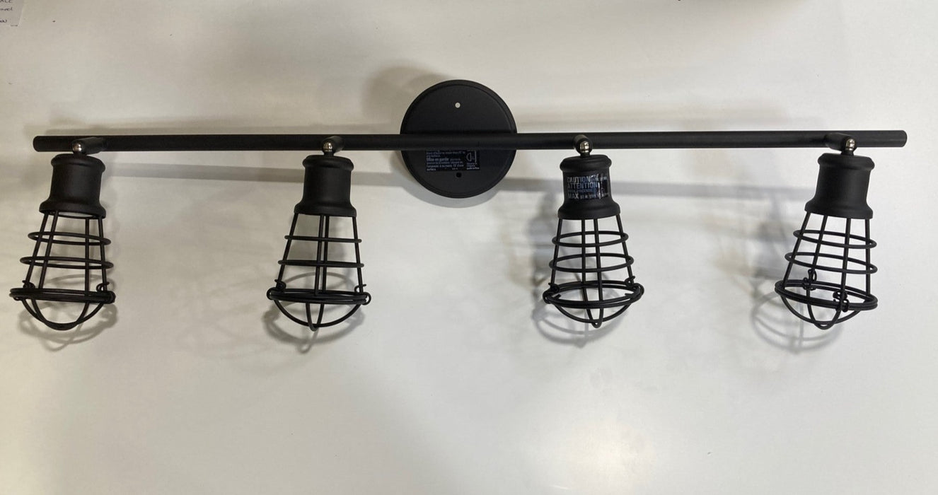4-Light Track Light with Metal Cage