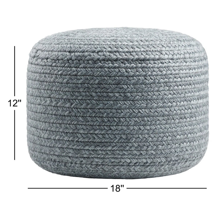 Braithwaite Upholstered Pouf - Fabric Grey Polyester Blend - EDPF005-121717