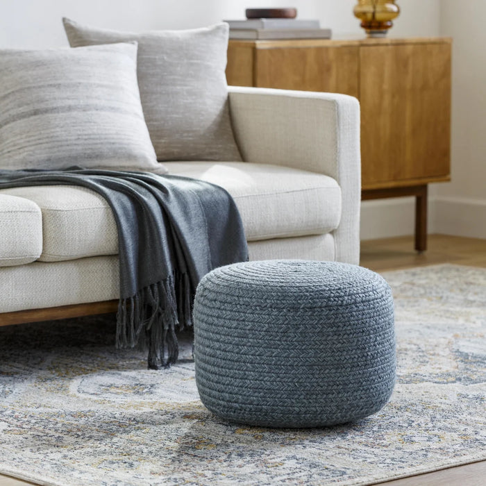 Braithwaite Upholstered Pouf - Fabric Grey Polyester Blend - EDPF005-121717