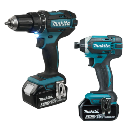 MAKITA 18V LXT Cordless Hammer Drill-Driver & Impact Driver Kit w/2 Batteries (3.0Ah), Charger & Bag