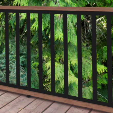 Peak RailBlazers Aluminum To Wood Frame Adapter - Deck Railing Kit - 6 ft. Matte Black (New)