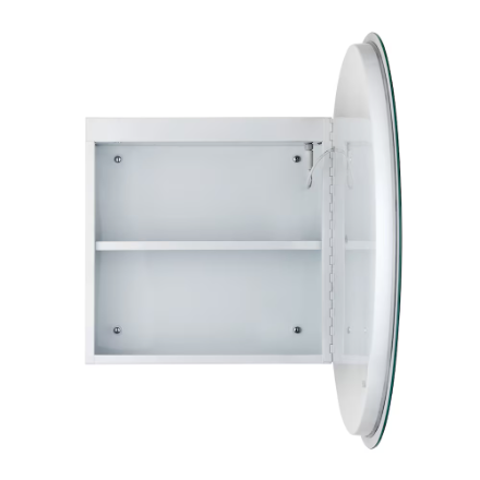 A&E Bath and Shower Turan-LED Round 25 inch x 25 inch x 5 inch Wall-Mounted Medicine Cabinet with Lights