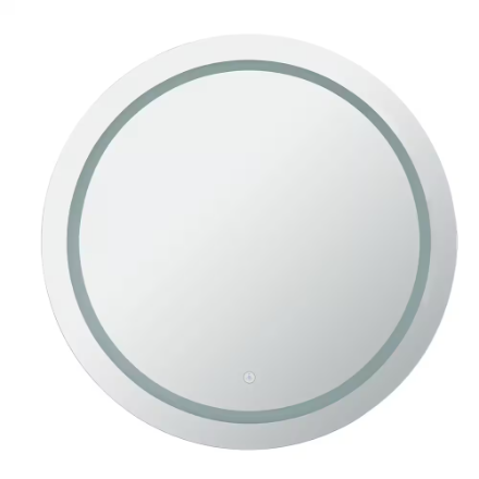 A&E Bath and Shower Turan-LED Round 25 inch x 25 inch x 5 inch Wall-Mounted Medicine Cabinet with Lights