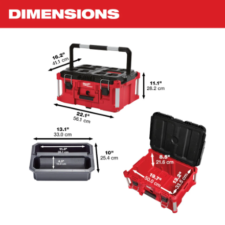 Milwaukee Tool PACKOUT 22 in. Large Portable Tool Box Fits Modular Storage System